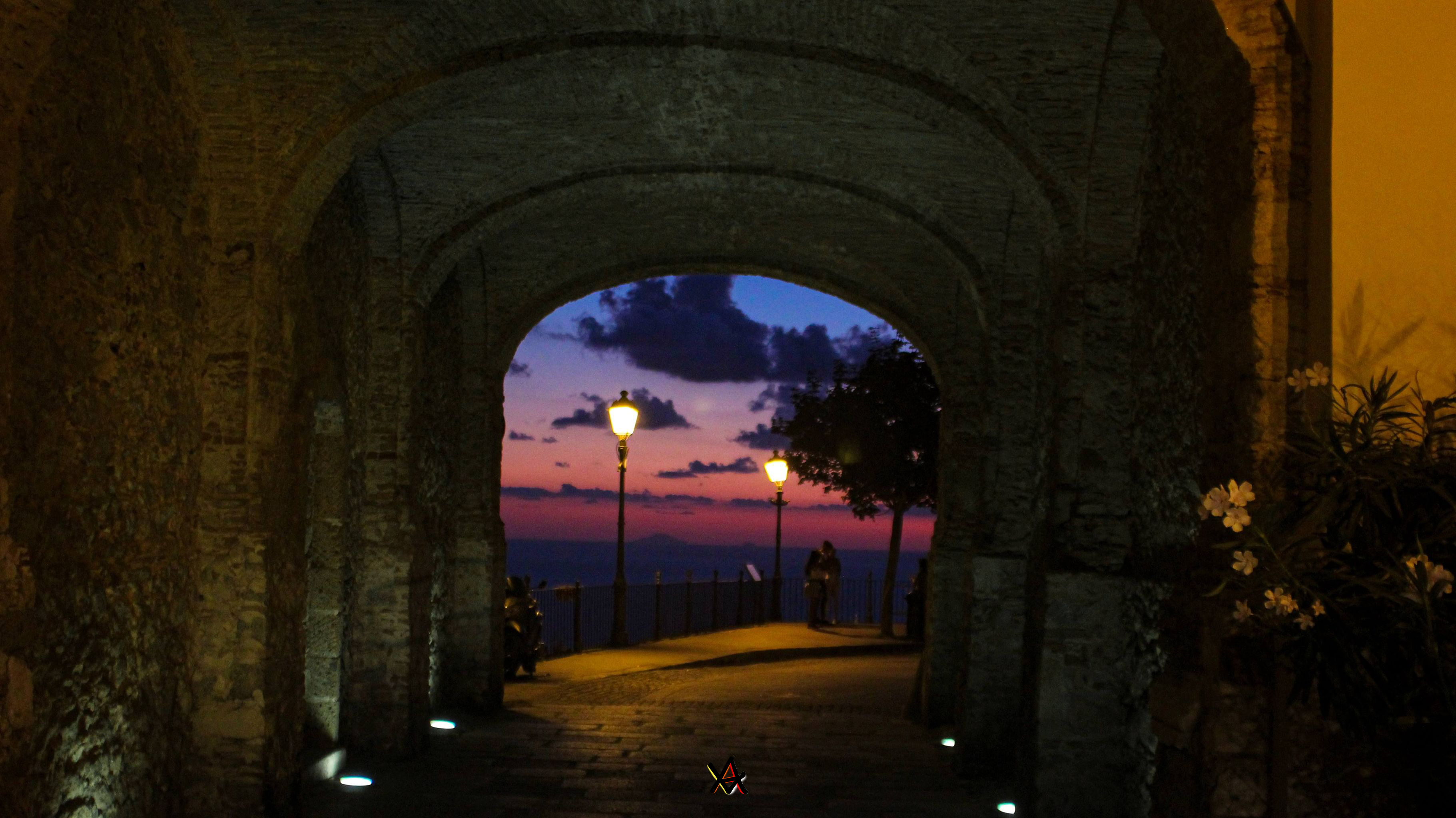 Vista del tramonto dal Cafio